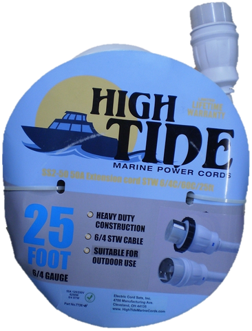 High Tide Marine 50 amp - 25 foot  Shore Power Extension Cord WHITE (7726W)