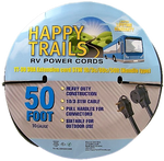 Happy Trails RV 30 Amp - 50 Foot extension cord with Lighted Ends and Pull Handle (6749T)