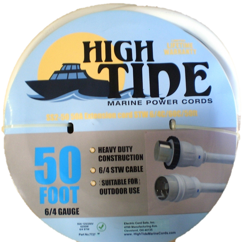 High Tide Marine 50 Amp - 50 ft White Shore Power Extension Cord (7727W)