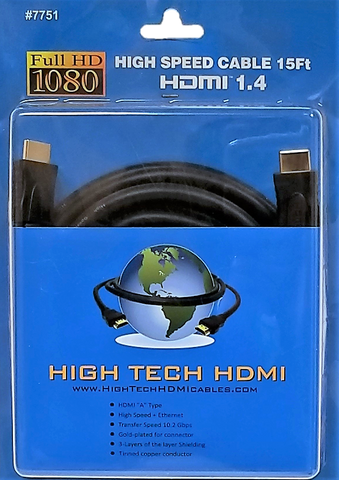 High Tech HDMI Ethernet Cable 15 ft. (7751)
